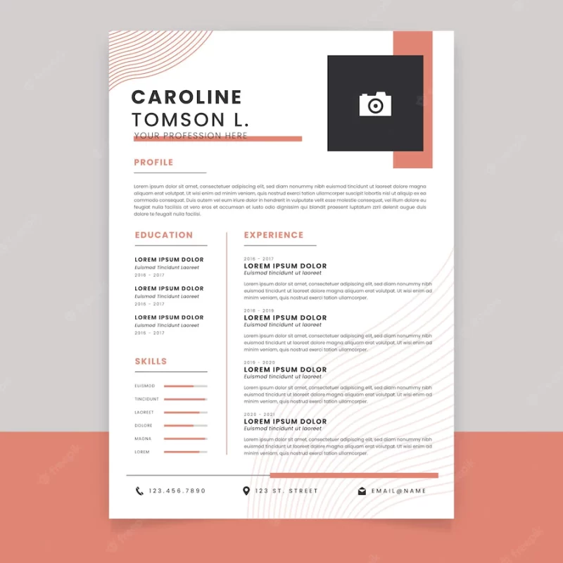 Online cv template Free Vector