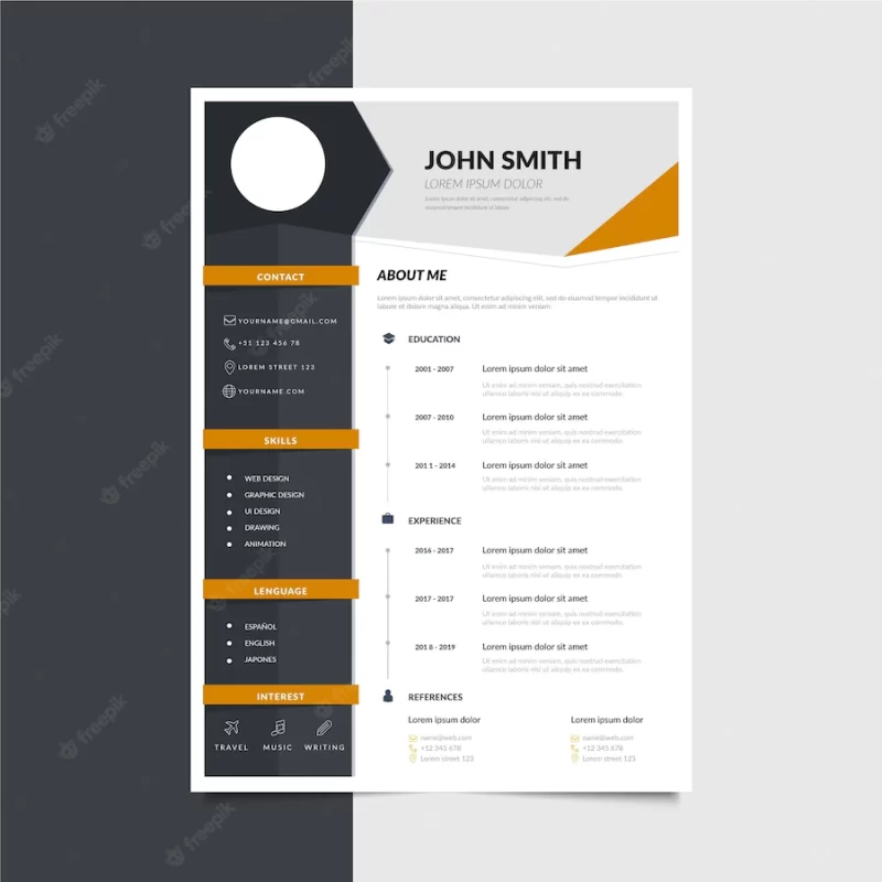 Online cv template Free Vector