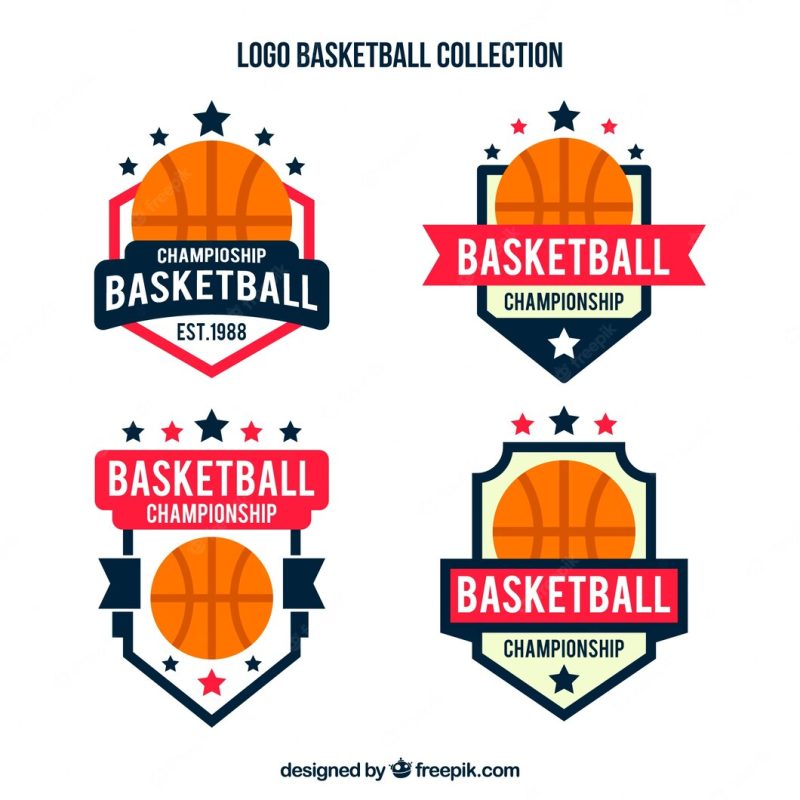 Pack of basketball logos Free Vector