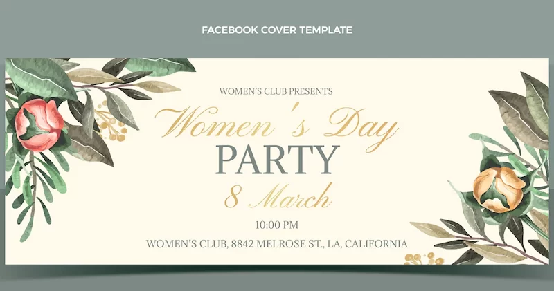 Paper style international women’s day social media cover template Free Vector