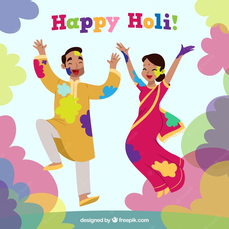 People Celebrating Holi Festival Hand Drawn Style 23 2147762916