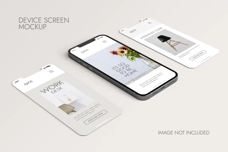 Phone and screen – ui ux app presentation mockup Free Psd