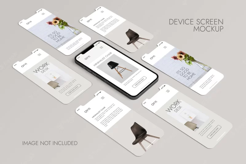 Phone and screen – ui ux app presentation mockup Free Psd