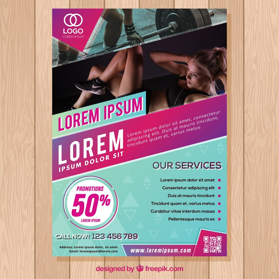Pink Blue Gym Flyer Template With Image 23 2147799919