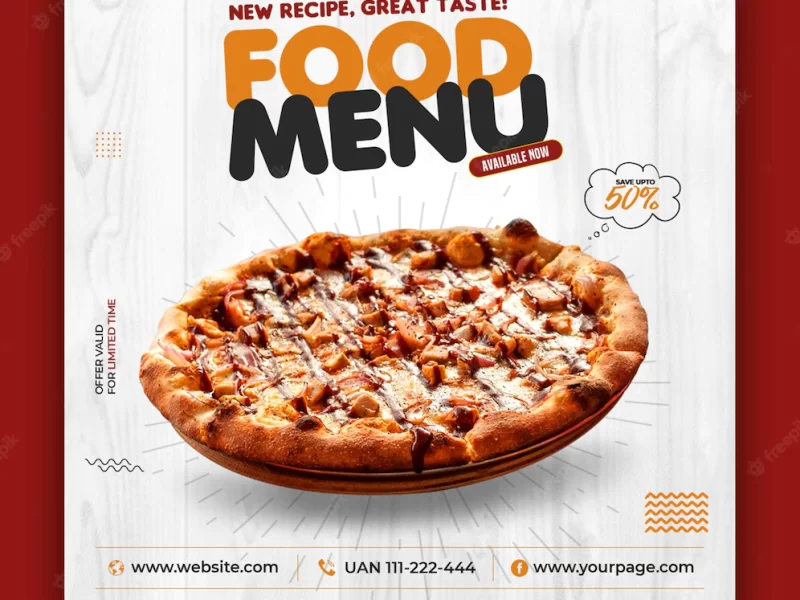 Pizza food social media banner post template Free Psd