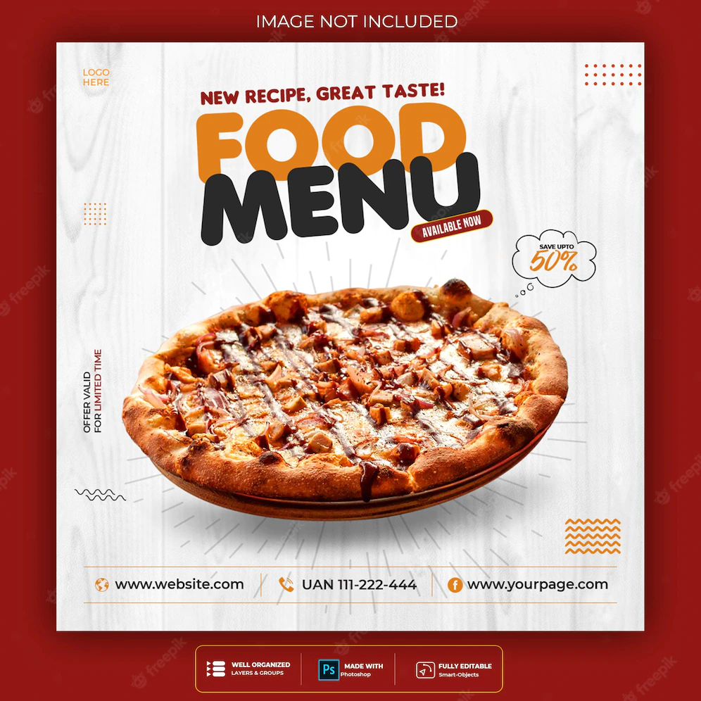 Pizza Food Social Media Banner Post Template 202595 372