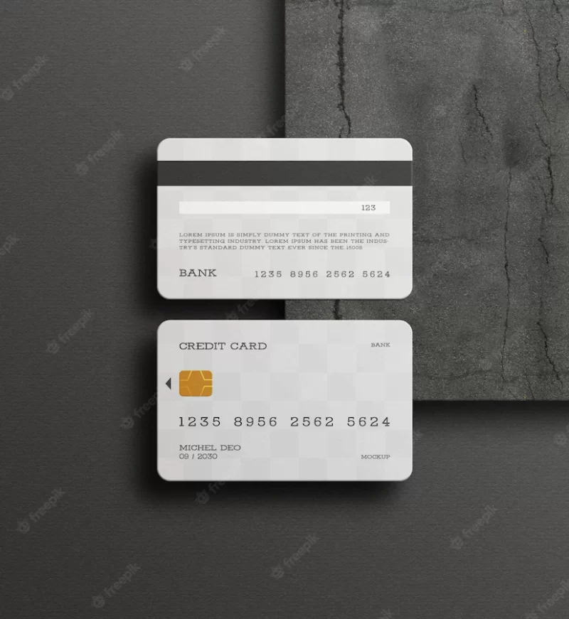 Plastic credit or debit card mockup Free Psd