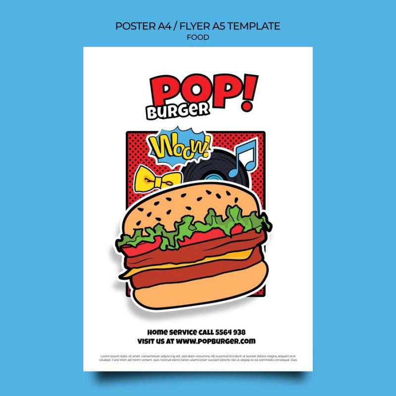 Pop art food print template Free Psd