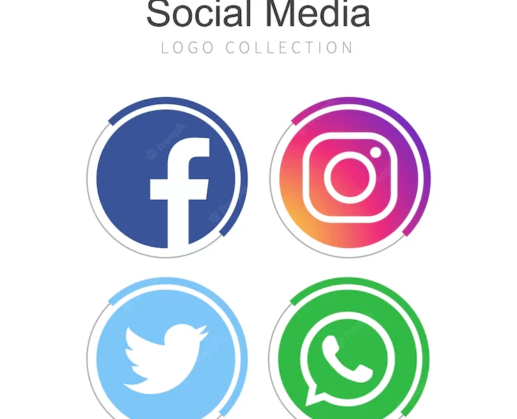 Popular social media logo collection Free Vector