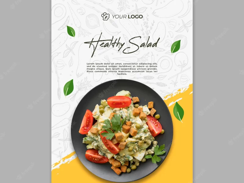 Poster for healthy salad lunch Free Psd