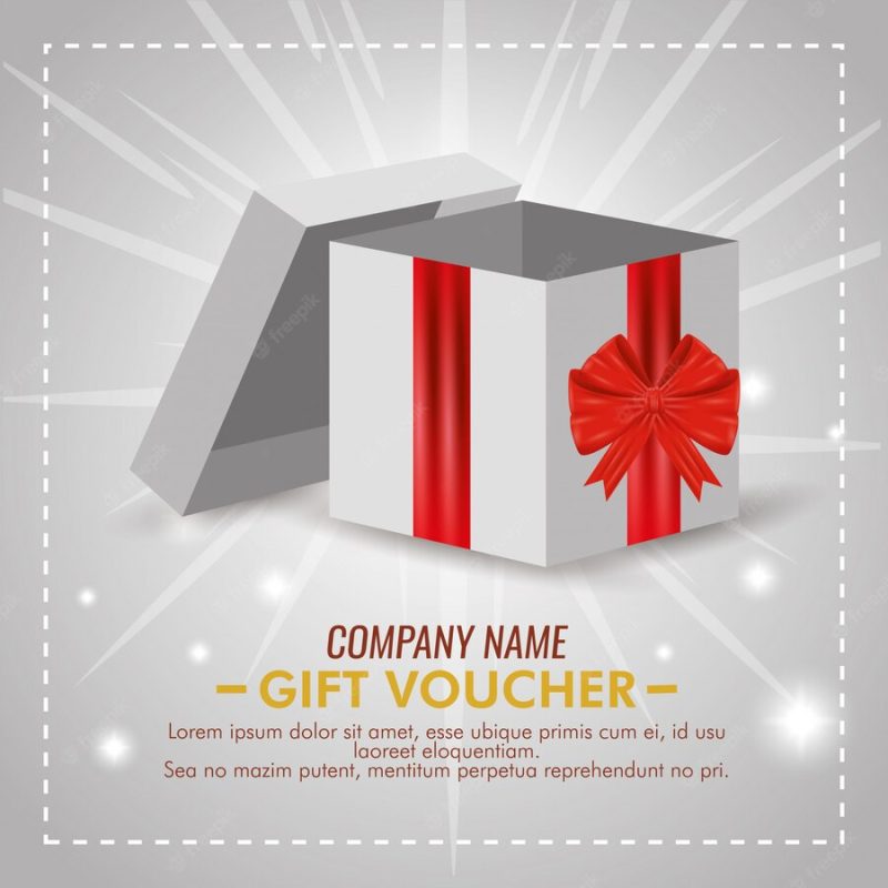 Present voucher with special sale discount Free Vector