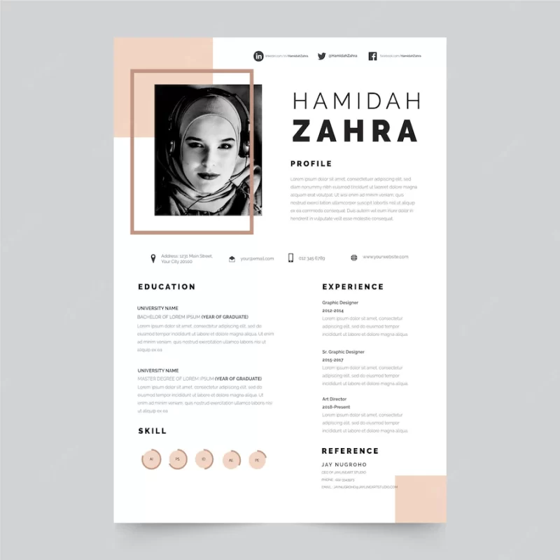 Professional curriculum vitae template Free Vector