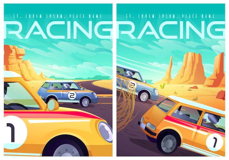 Racing Posters With Sport Cars Road Desert 107791 8472