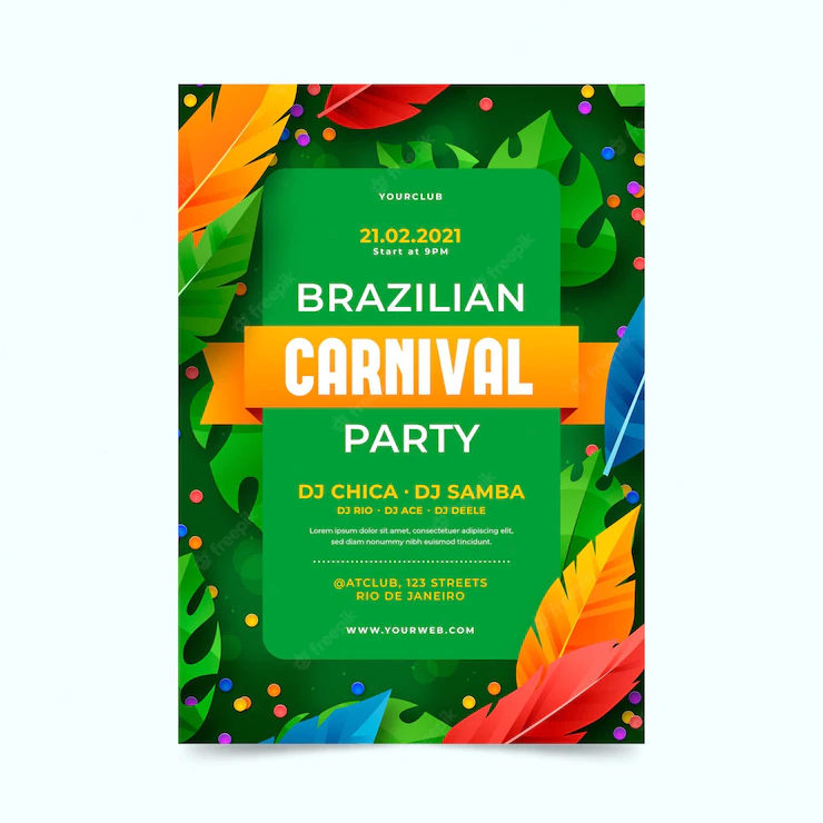 Realistic Brazilian Carnival Flyer 52683 54694