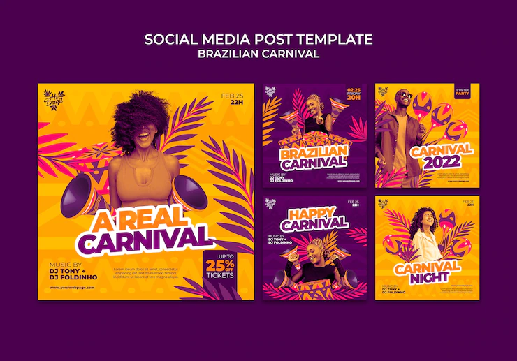 Realistic Brazilian Carnival Instagram Posts Template 23 2149237006