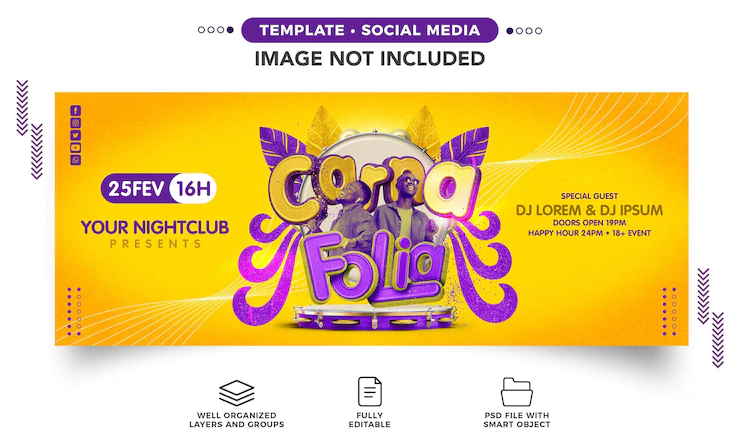 Realistic Brazilian Carnival Party Instagram Banner Post Template 220664 2711