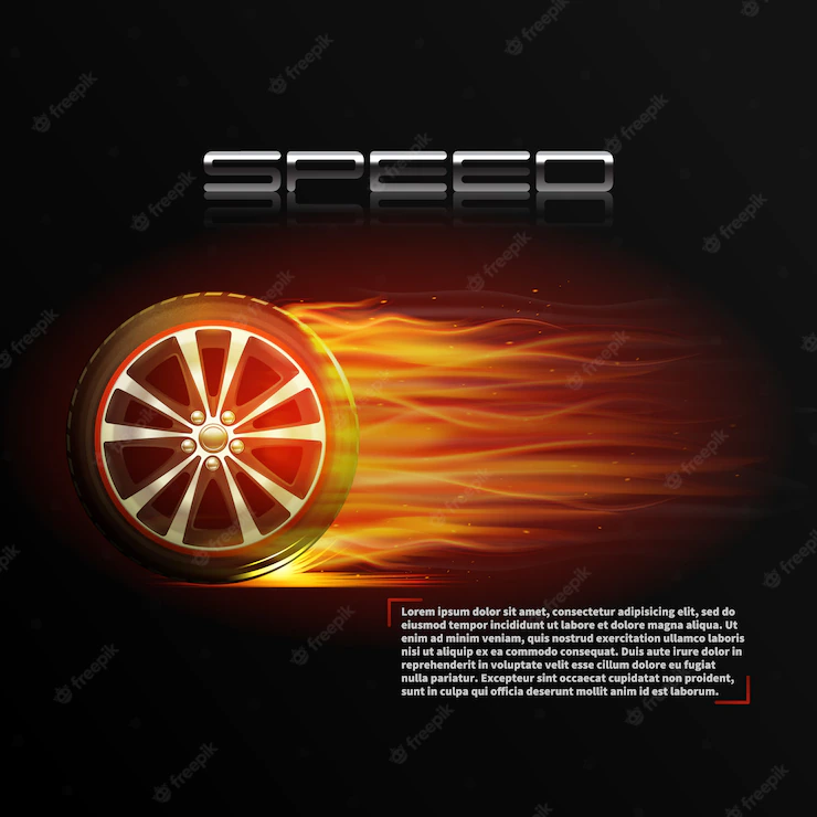 Realistic Burning Wheel Tyre Extreme Auto Sport Speed Poster 1284 12977