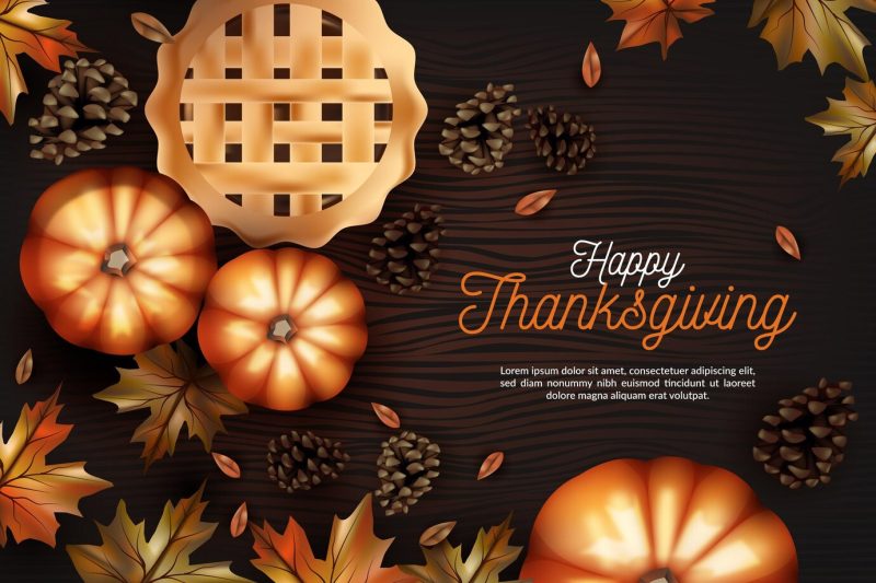 Realistic design thanksgiving background Free Vector