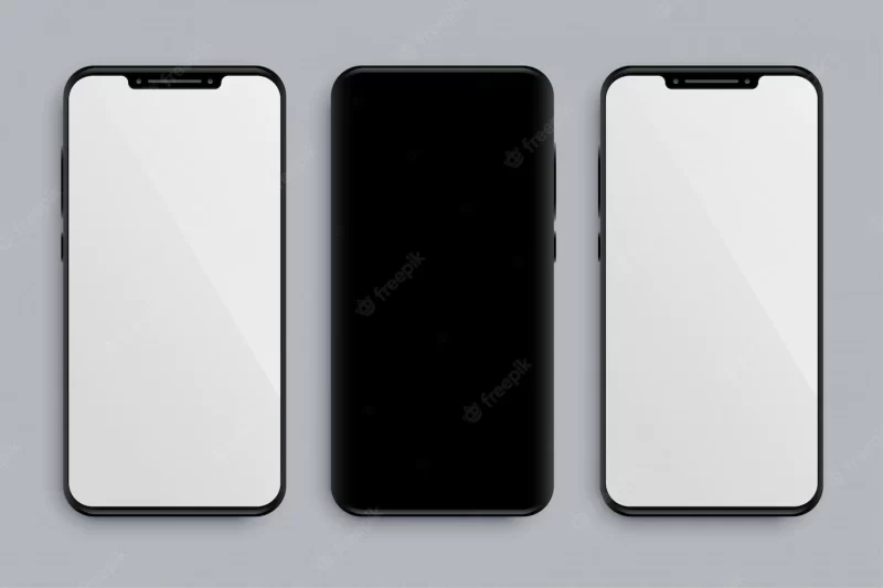 Realistic smartphone mockup with front and back Free Vector