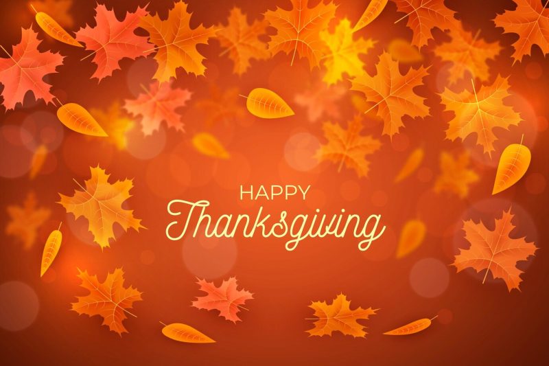 Realistic thanksgiving background with leaves Free Vector