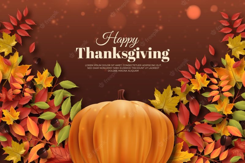 Realistic thanksgiving  background Premium Vector