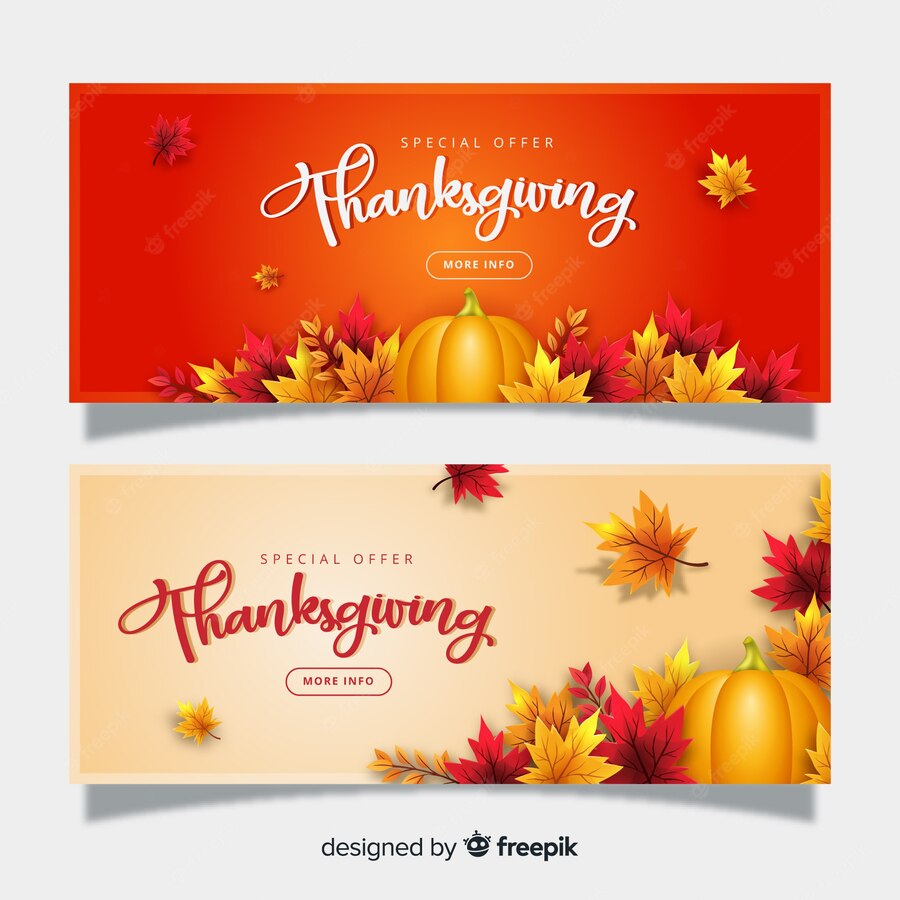 Realistic Thanksgiving Banners Template 52683 26493