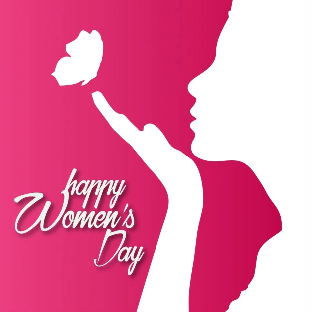 Red Background With Silhouette Woman S Day 1057 3792