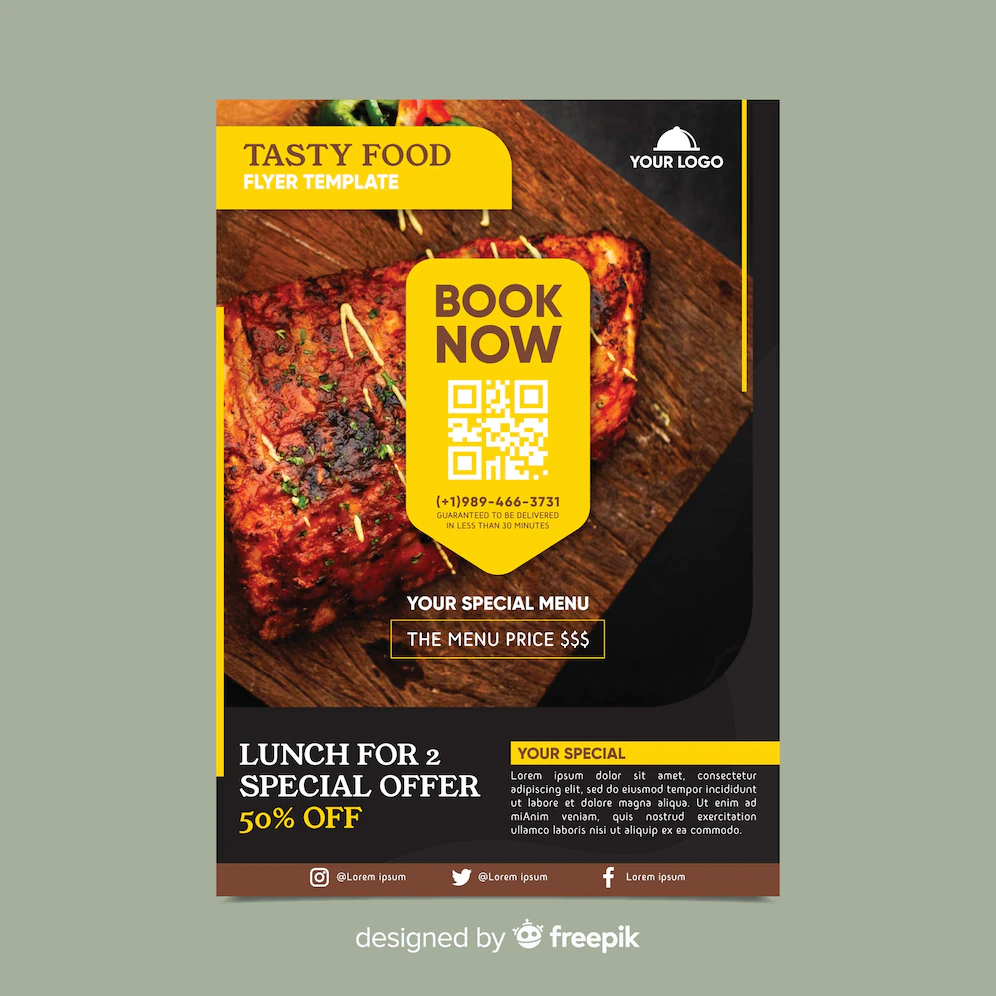 Restaurant Flyer Template With Photo 52683 25652