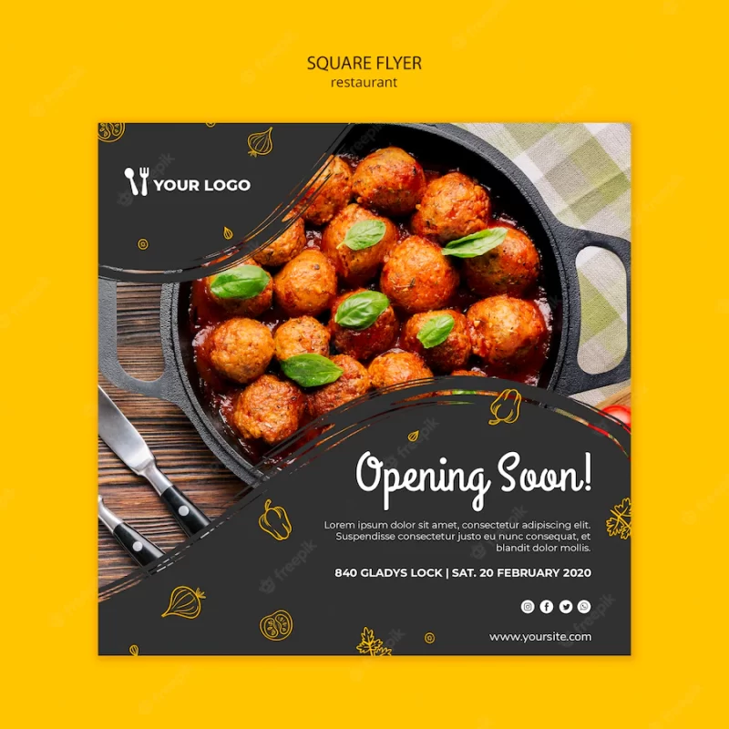 Restaurant flyer template Free Psd