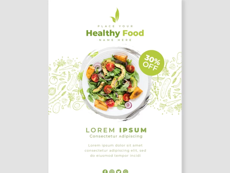 Restaurant poster / flyer template Free Psd