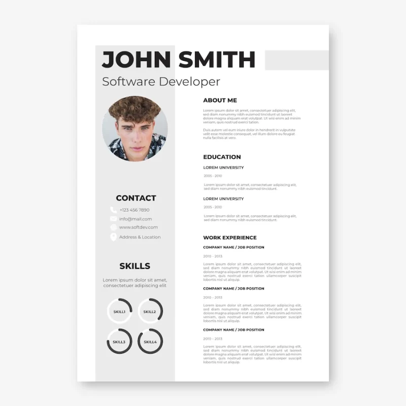 Resume template minimalist style Free Vector