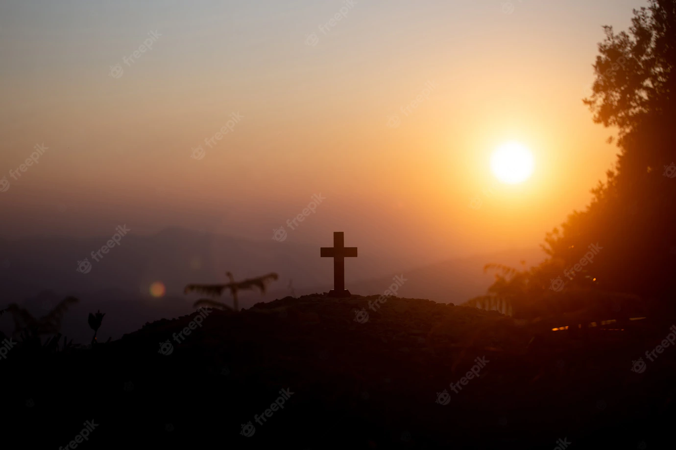 Resurrection Concept Crucifixion Jesus Christ Cross Sunset 1150 7169