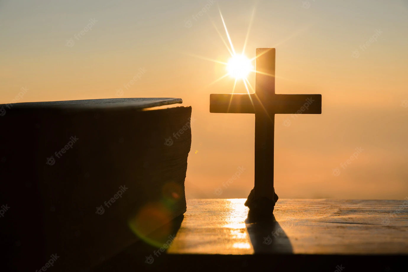 Resurrection Jesus Christ Concept Silhouette Cross Hill Sunrise Background 1150 7205
