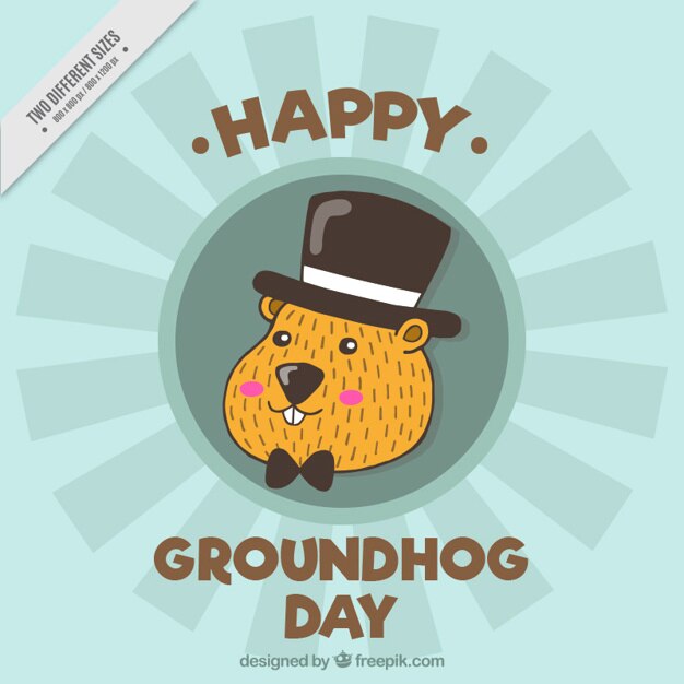 Retro Groundhog Background With Hat 23 2147596200