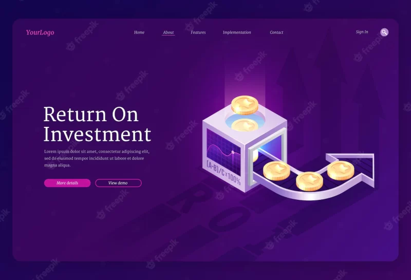 Return on investment landing page Free Vector