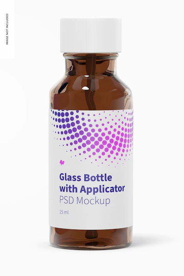 Round Glass Bottle With Applicator Rod Mockup 1332 2818