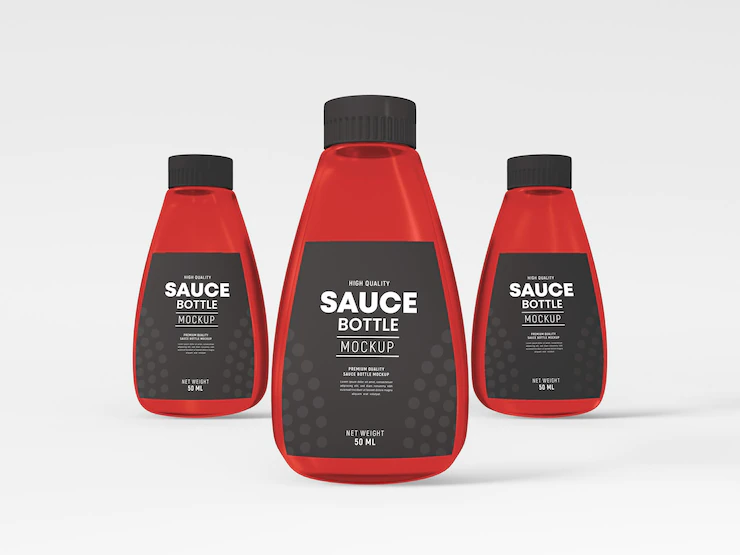 Sauce Bottle Packaging Mockup 439185 2839