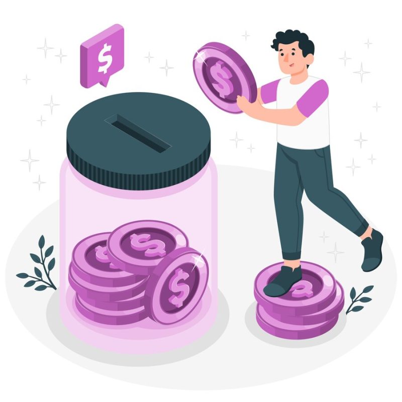 Saving money concept illustration Free Vector