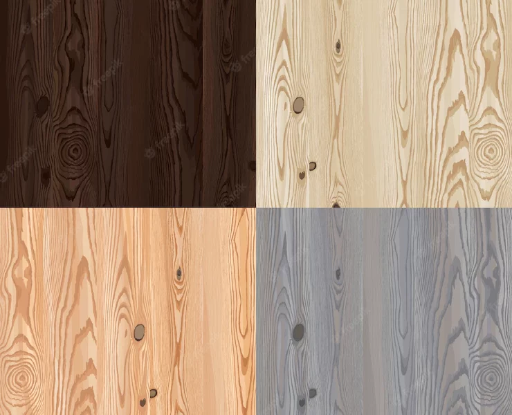 Set of vector wooden texture with natural pattern Free Vector