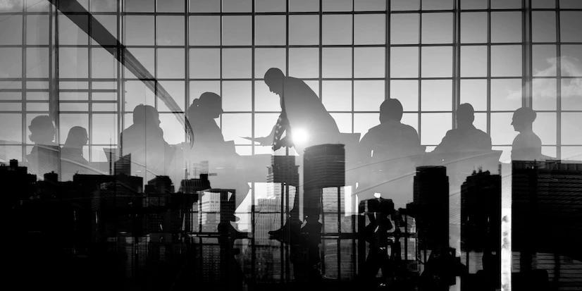 Silhouette Business People Discussion Meeting Cityscape Team Concept 53876 146187