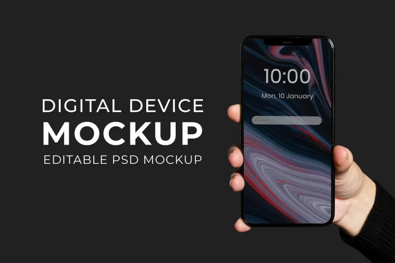 Smartphone screen mockup psd promotional ad Free Psd