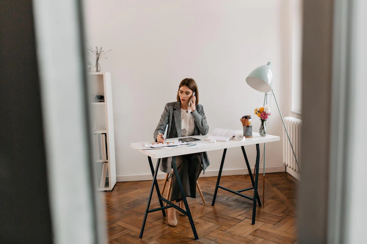 Snapshot Lady Glasses Talking Phone With Partners Talking About Business Growth Trends 197531 25697