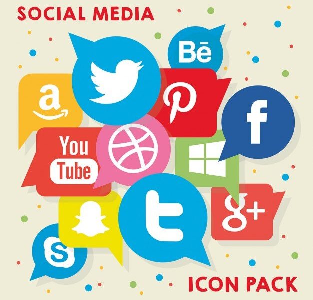 Social media logo pack Free Vector