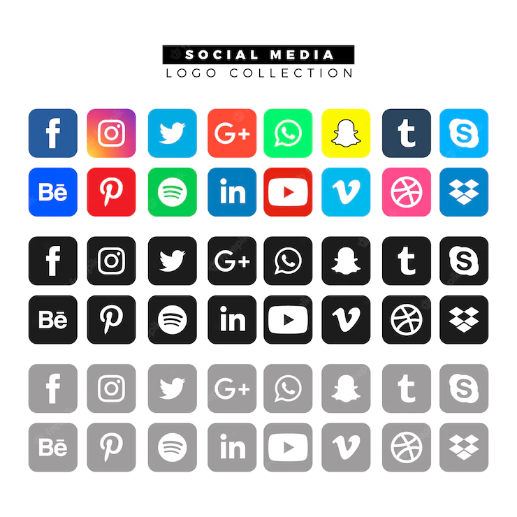 Social Media Logos Different Colors 1199 179