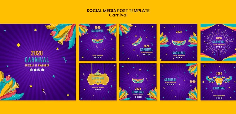 Social media template with carnival theme Free Psd