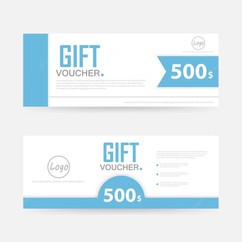 Soft blue gift voucher banner template Free Vector