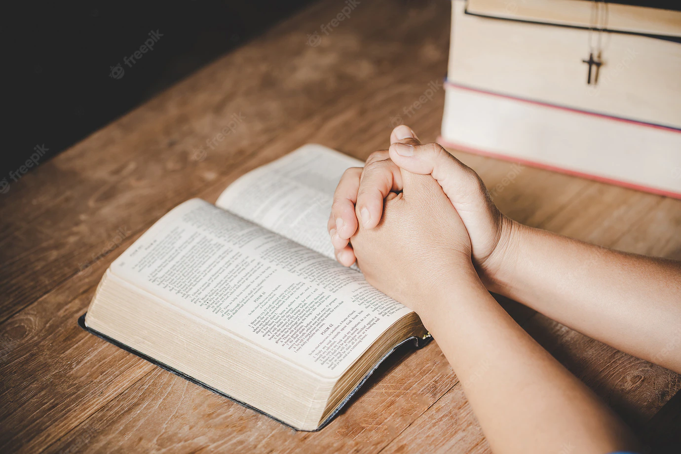 Spirituality Religion Hands Folded Prayer Holy Bible Church Concept Faith 1150 14890