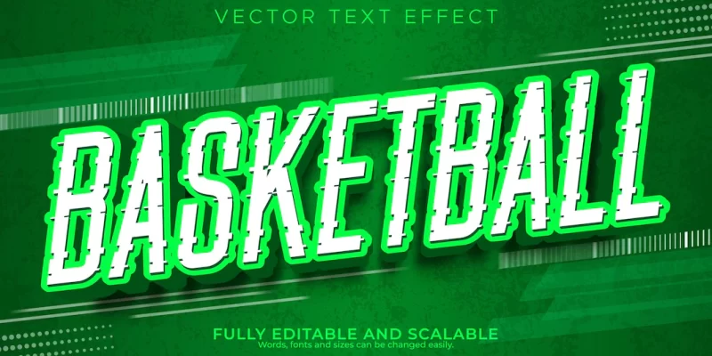 Sport text effect, editable basketball and football text style Free Vector
