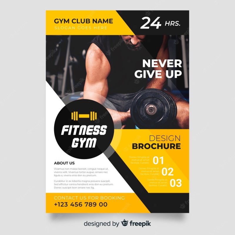 Template sport flyer with image Free Vector