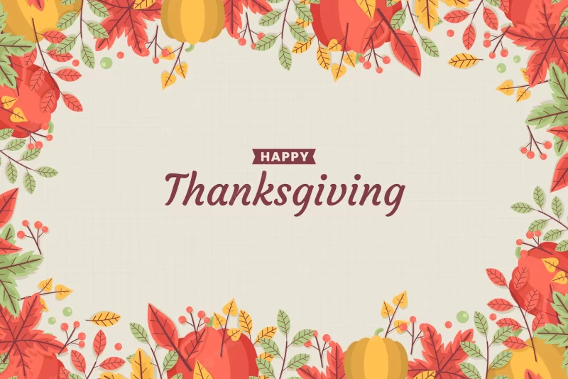 Thanksgiving background in flat design Premium Vector